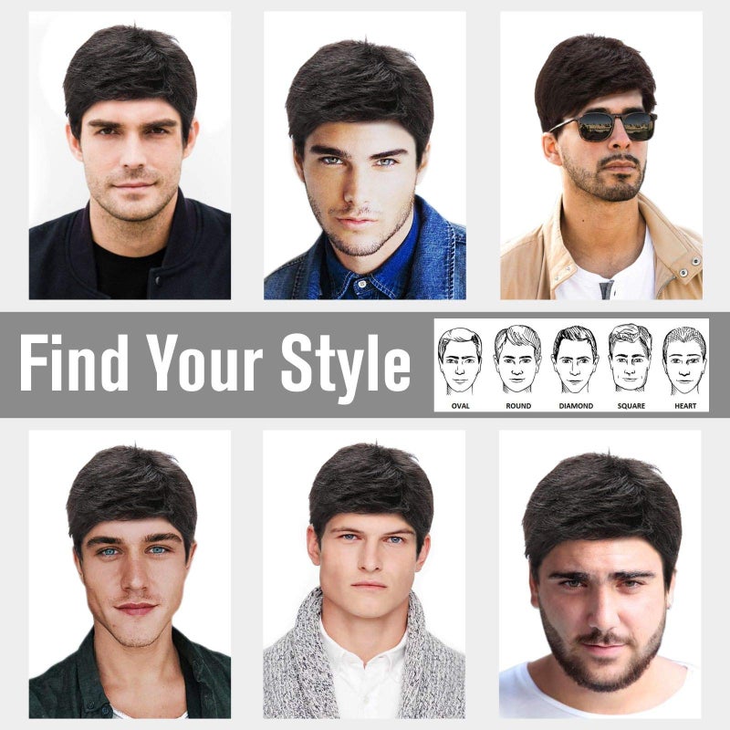 STfantasy Men Short Wigs Male Guy Layered Wavy Halloween Cosplay Anime Party Short Black Mens Wigs (Natural Black) - Image 3